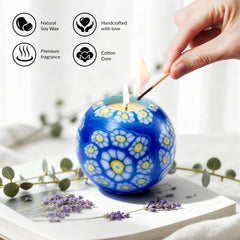 LumeTon natural-soy-wax candle releases a delicate floral-fruity aroma.