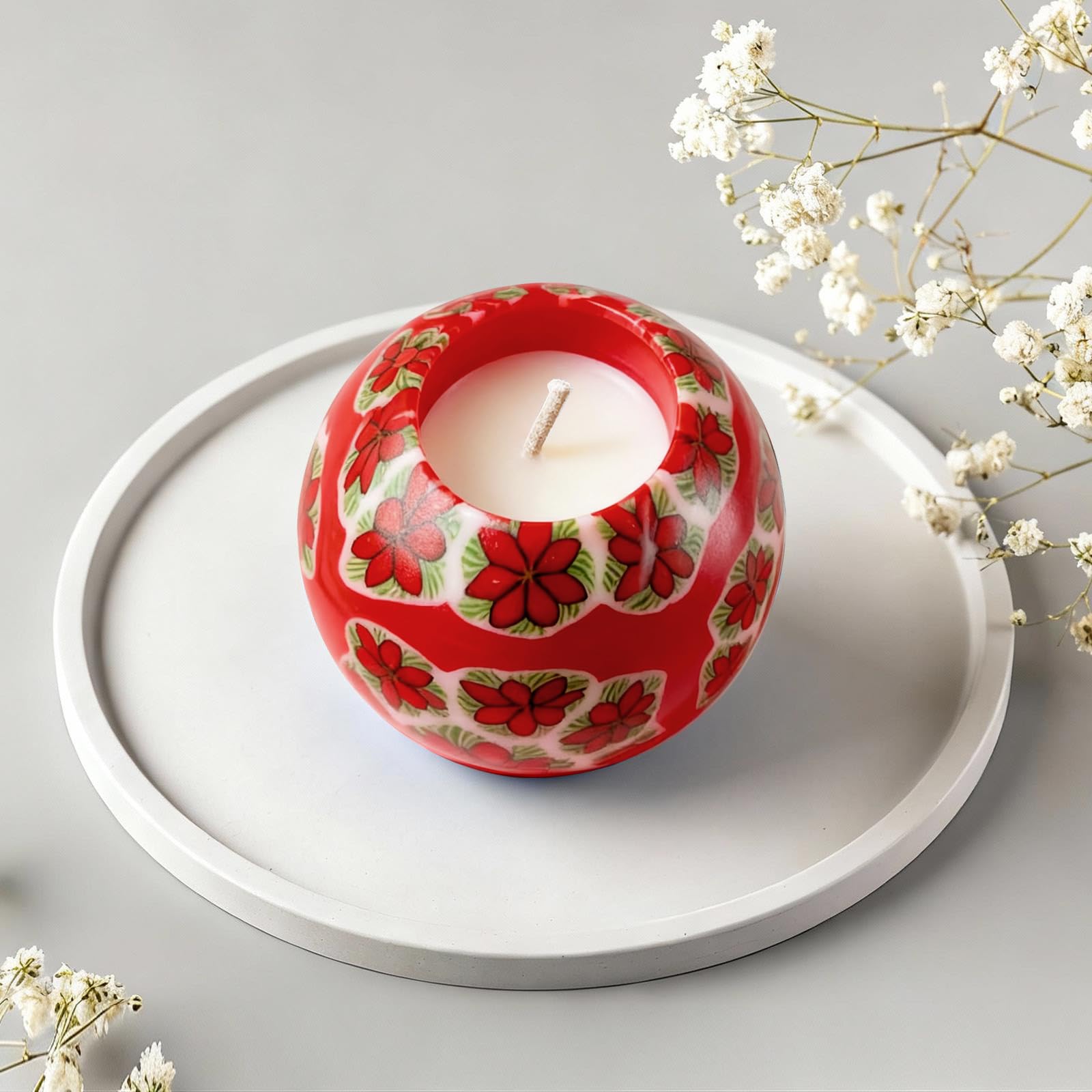 LumeTon scented sphere candle serves as a centerpiece for cozy evenings