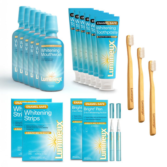 Lumineux Longevity toothpaste tubes for enamel-safe whitening