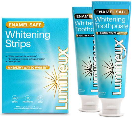 Lumineux whitening duo set box showing premium at-home whitening experience