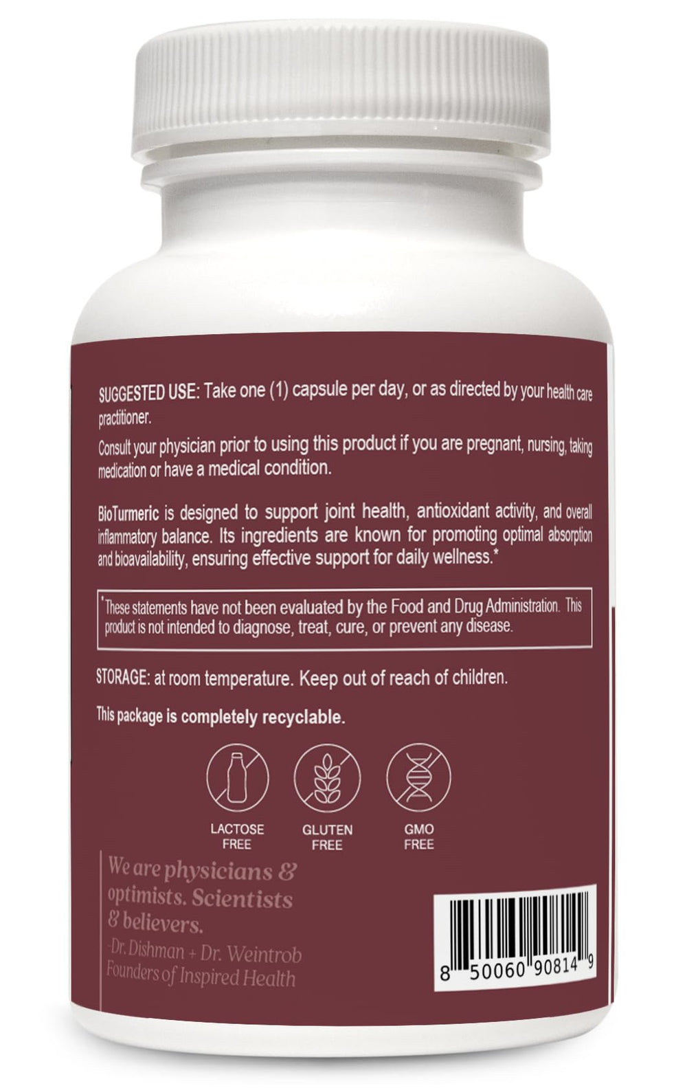 LUMINSPIRED HEALTH ingredients label shows vegan, non-GMO formulation.