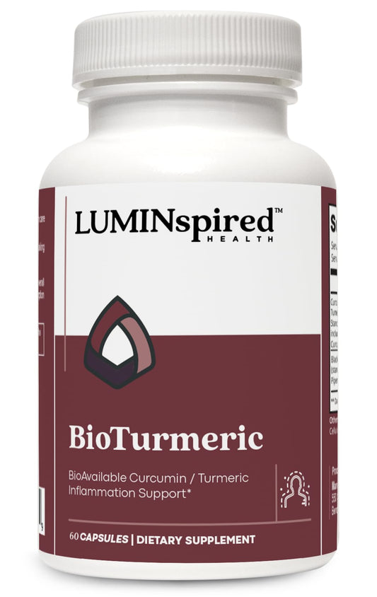 LUMINSPIRED HEALTH turmeric curcumin bottle with enhanced absorption.