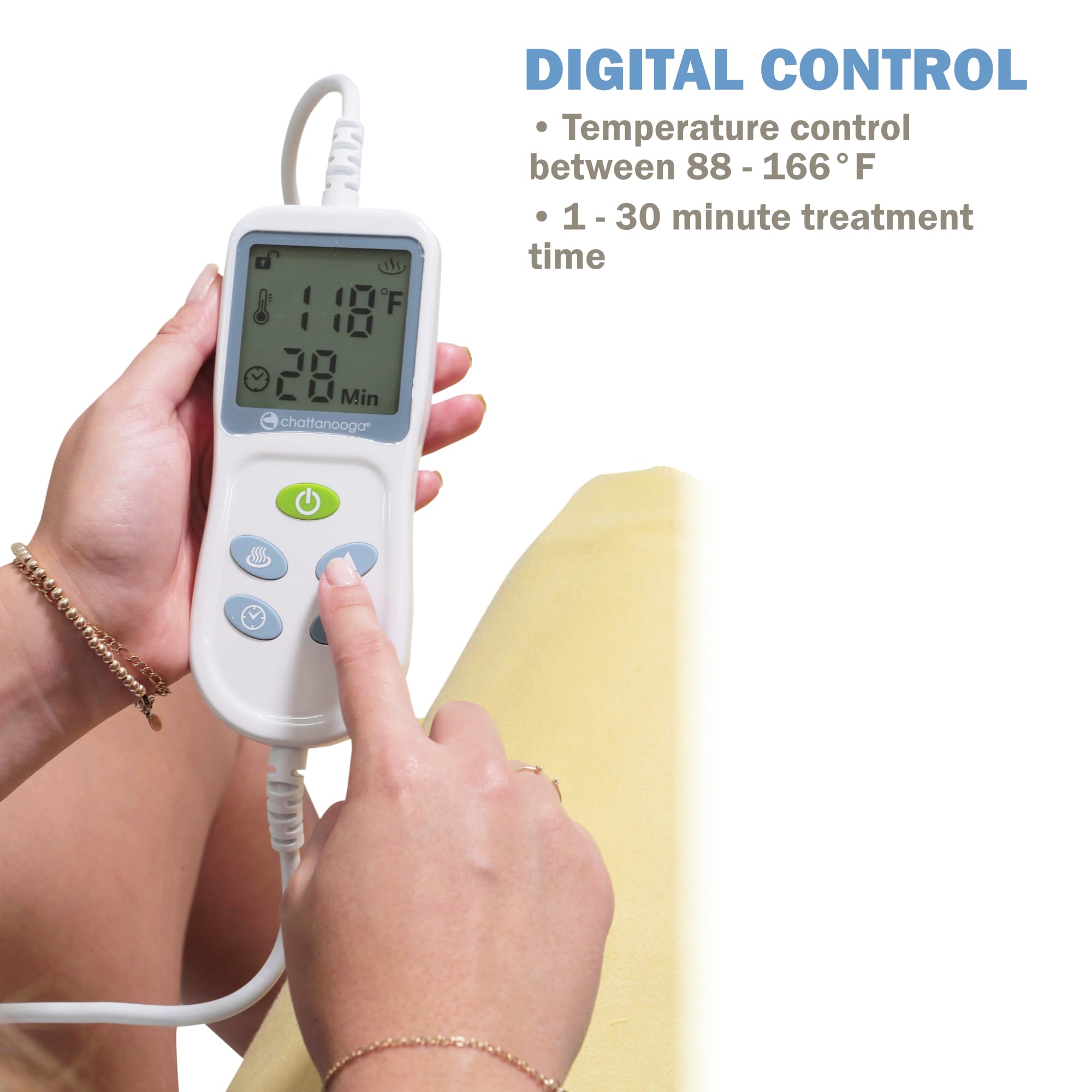 Lumintrail Chattanooga TheraTherm digital control panel highlighting programmable temperature and time.