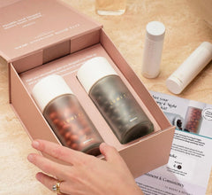 Lifestyle shot shows a healthy morning routine with Lumity for energized starts.