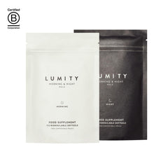 Lumity omega-3 softgels scene illustrating essential fatty acids for skin and joints.