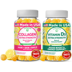 Lunakai Collagen D3 gummies bottle closeup for daily beauty support
