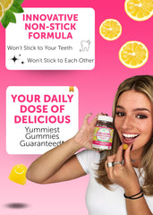 Lunakai lemon-flavor collagen gummies label, clean ingredients emphasized.