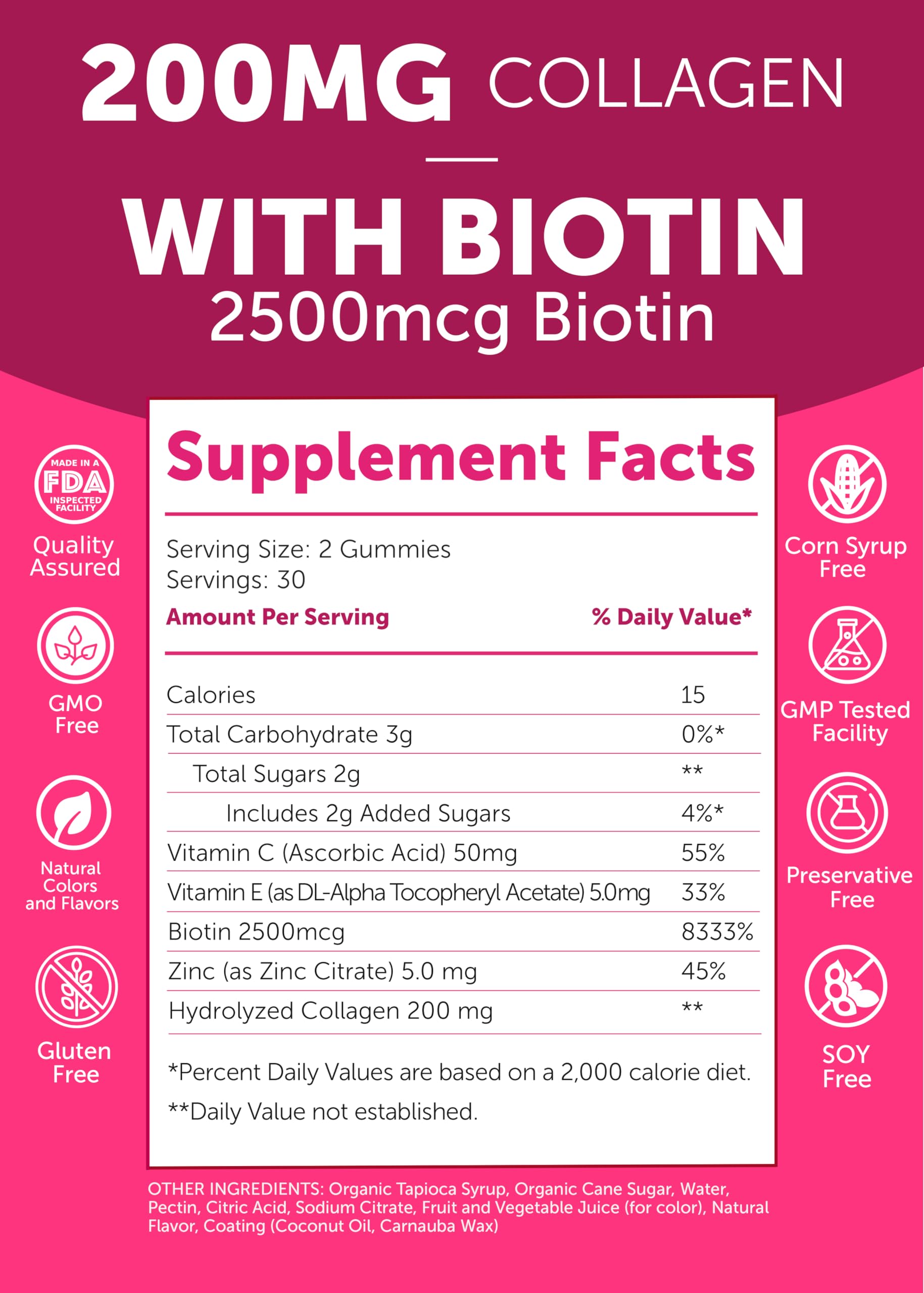 Lunakai vitamins icons highlight biotin zinc and vitamins C & E