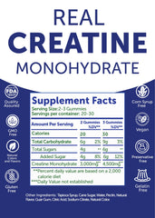 Lunakai creatine gummies daily dosage visual illustrates 2-3 gummies.