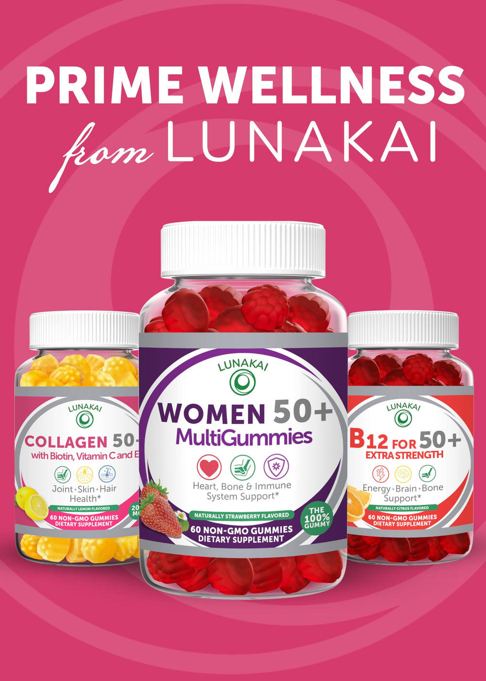 Lunakai lemon-flavor gummies ready to enjoy as a supplement