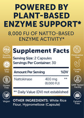 Lunakai nattokinase ingredients from fermented soybeans highlight natto-based enzyme.