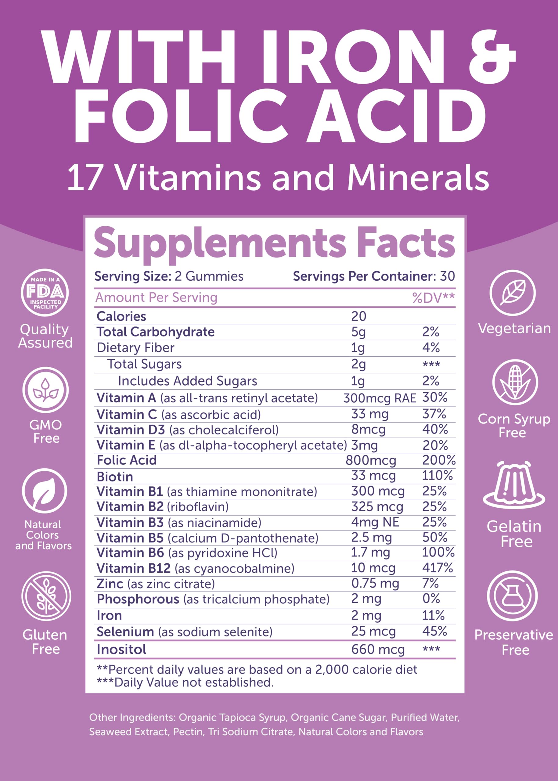 Lunakai pregnancy vitamin gummies non-GMO and gluten-free option