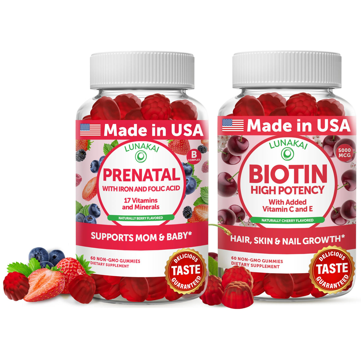 Lunakai Prenatal bundle bottle shows convenient daily vitamins for mom's wellness.