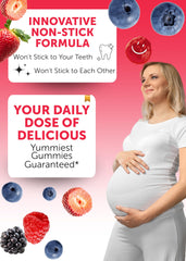 Lunakai Prenatal Gummies ingredients panel highlights essential vitamins and minerals for prenatal care.