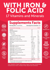 Lunakai Prenatal Gummies non-GMO label emphasizes clean, natural ingredients.