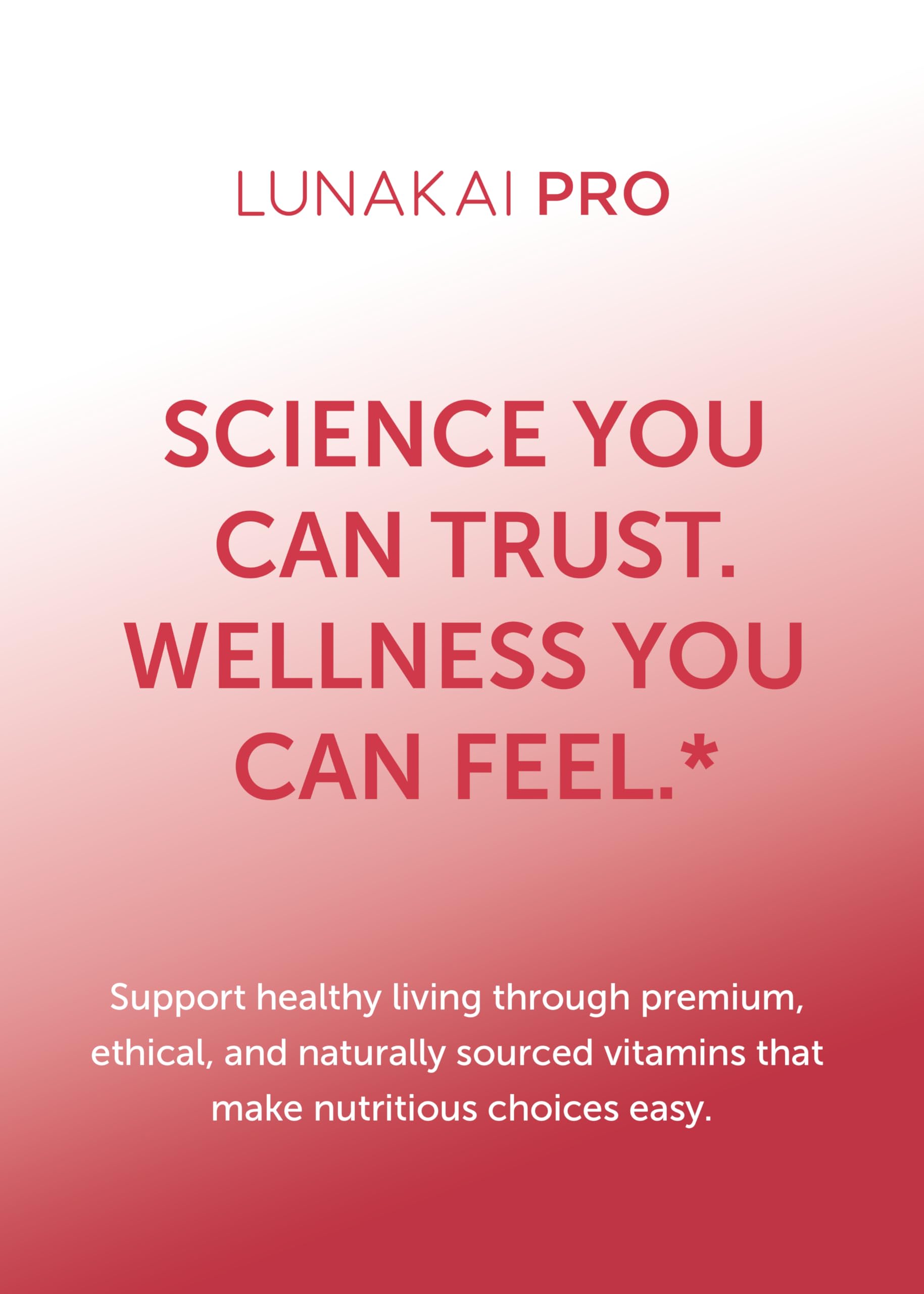 Lunakai Pro bottle label: no artificial ingredients.