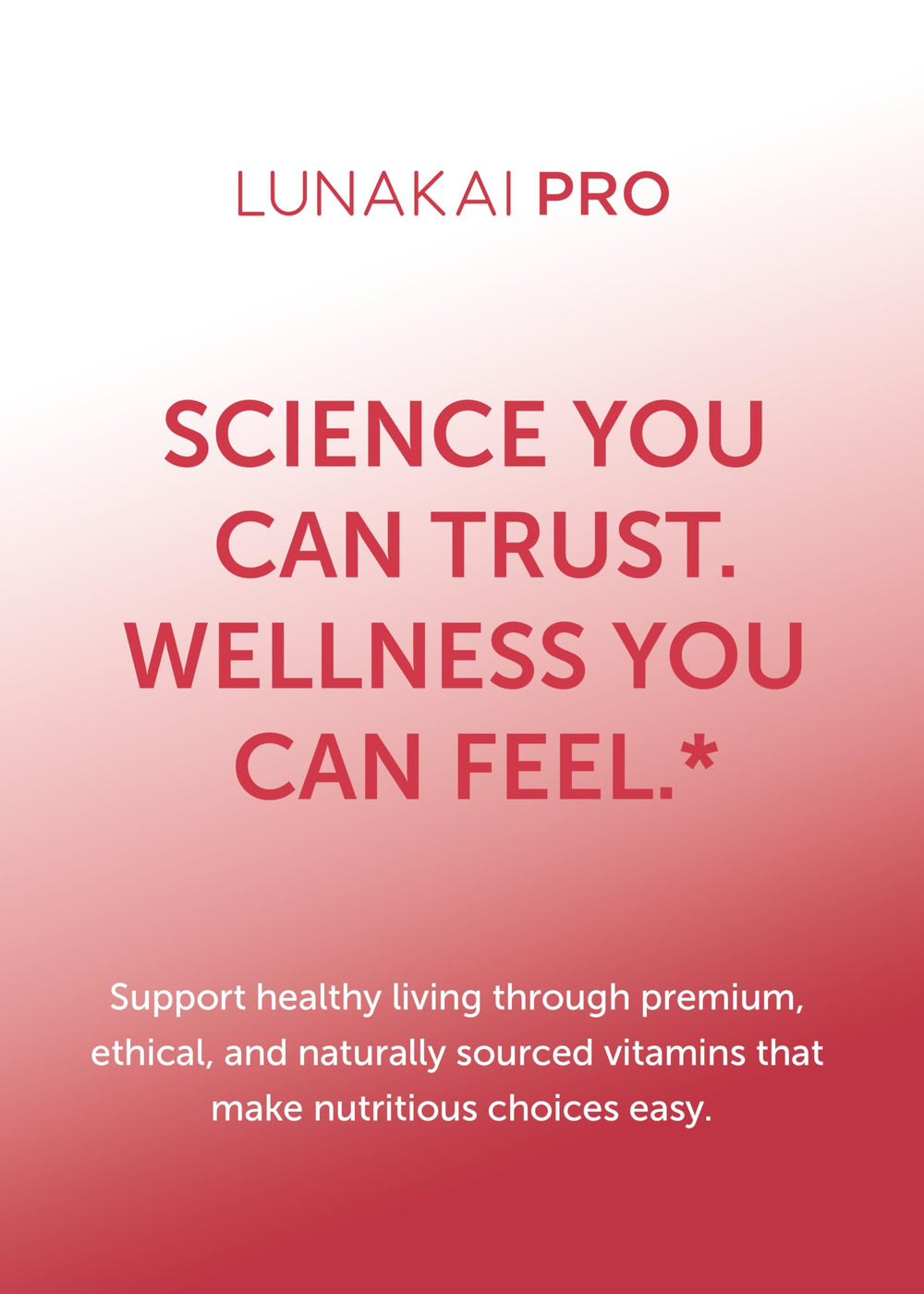 Lunakai Pro bottle label: no artificial ingredients.