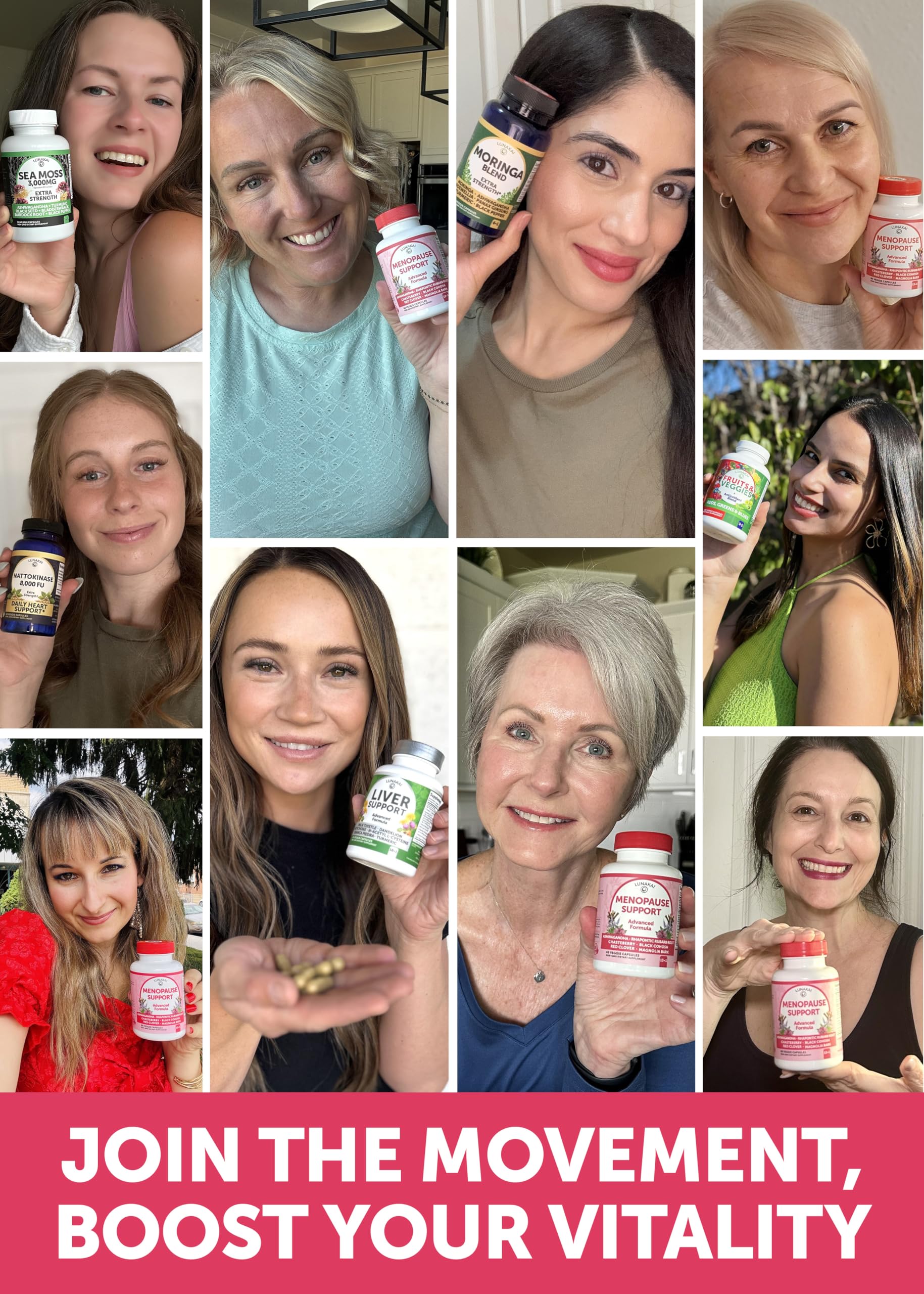 Lunakai red clover and soy isoflavones close-up highlighting plant-based support.
