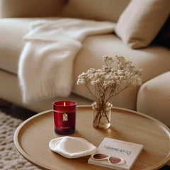 LunaLoved Empress Rose Oud ambience setting creates cozy atmosphere.