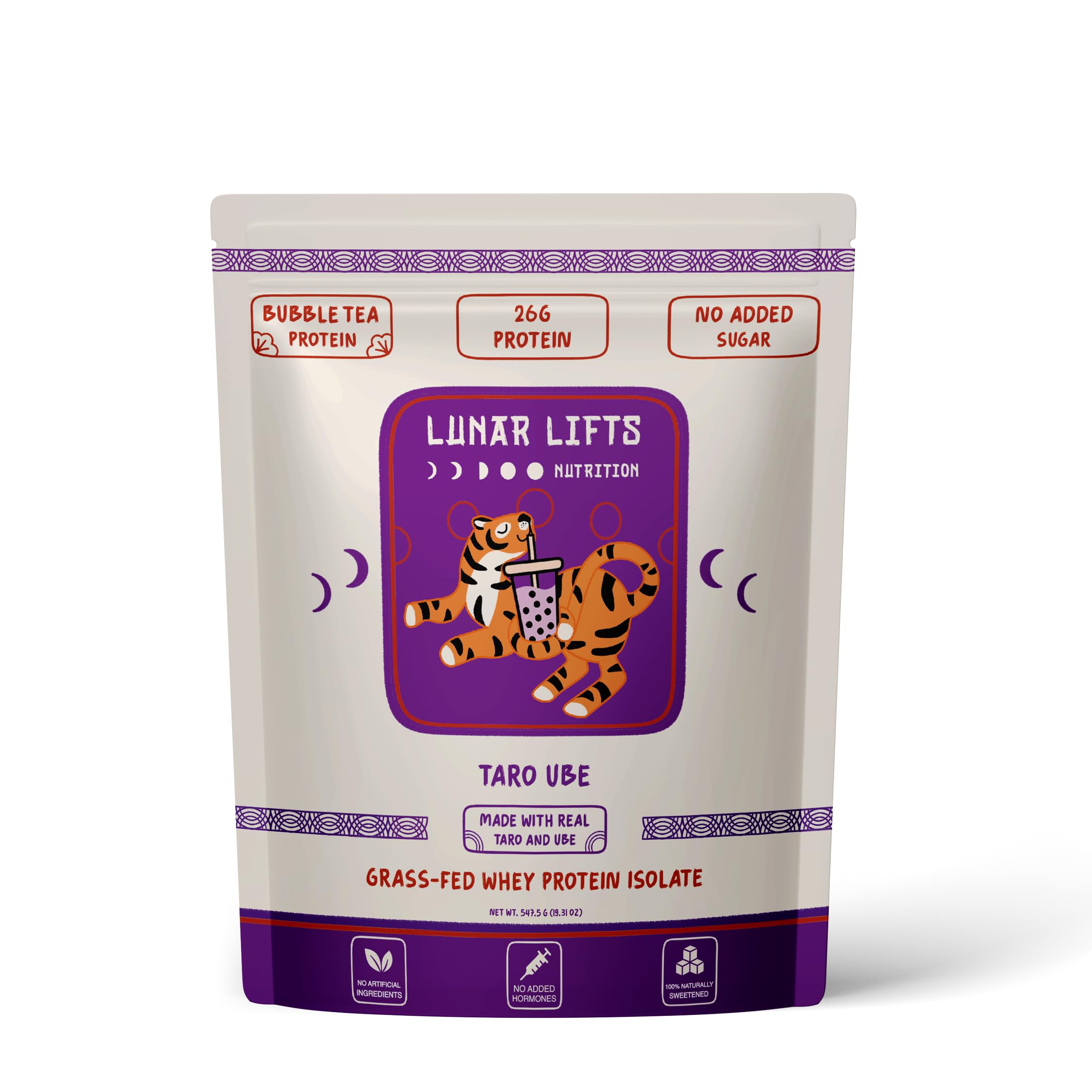 Lunar Lifts Nutrition taro-ube boba tea powder ready to mix for a protein drink
