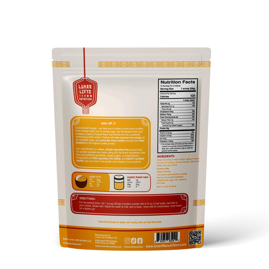 Lunar Lifts Coconut Mango Cream shake glass ready for a refreshing post-workout drink.