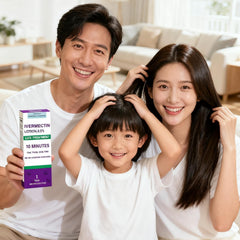 LUNCHIS Ivermectin Lotion dried hair and ready-to-style after treatment.