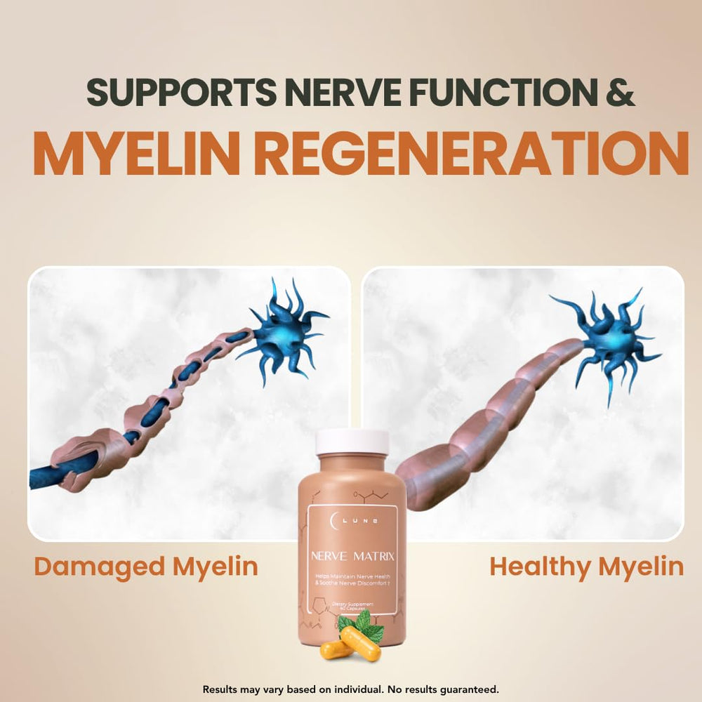 Lune Nerve Matrix science lab setting with third-party testing symbol