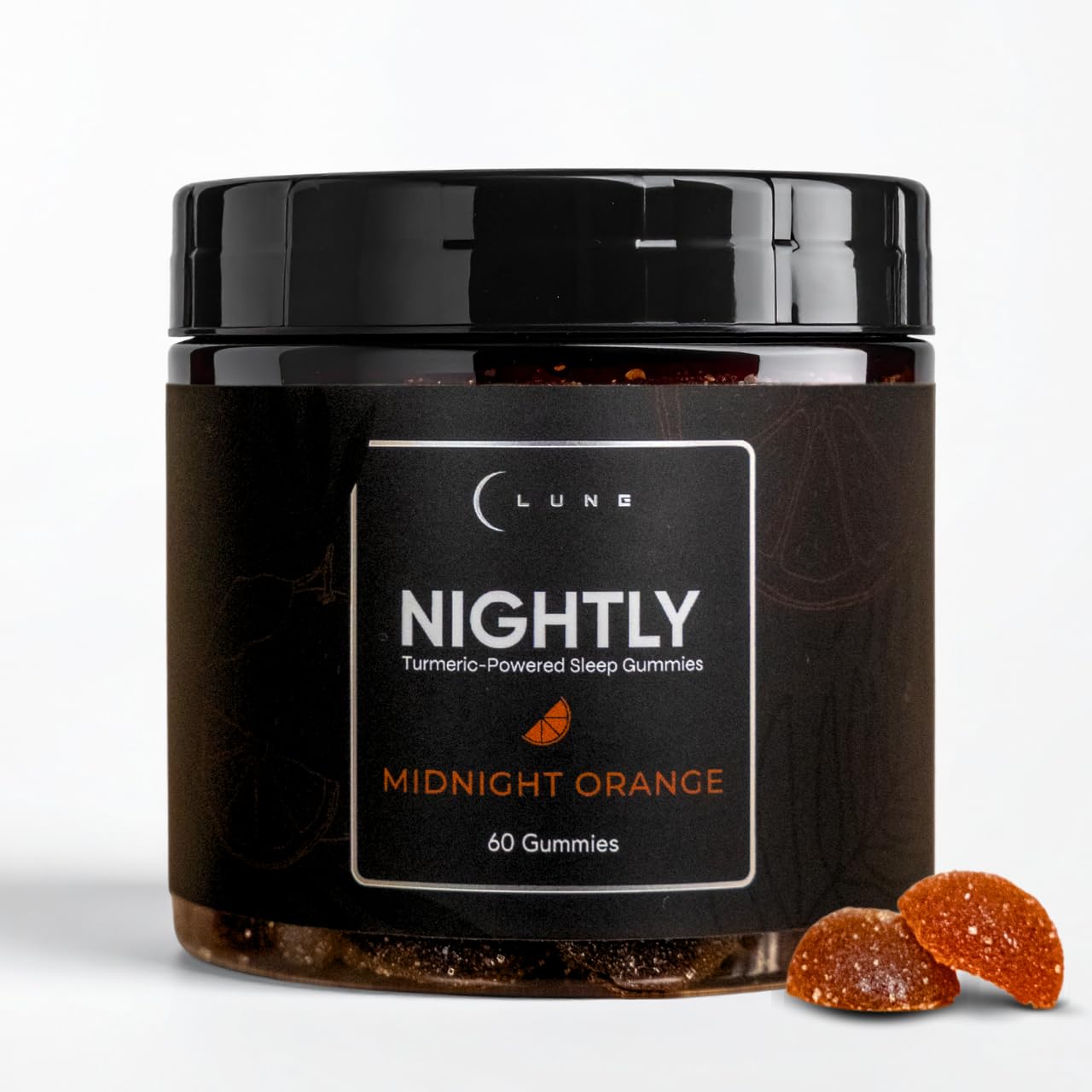 Lune Nightly gummies bottle highlighting extended-release sleep support