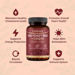LUNESSA CoQ10 label close-up highlighting supplement ingredients.