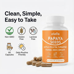 LUNESSA Elava Papaya Seeds Capsules easy daily use for digestion.