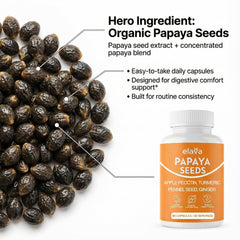 LUNESSA Elava Papaya Seeds Capsules with apple pectin and seaweed blend.