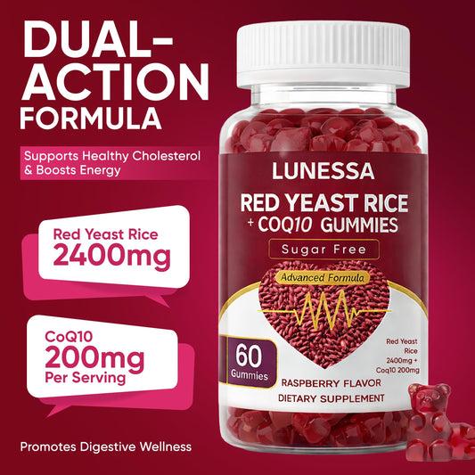 Close-up of Lunessa gummies showing raspberry flavor and chewy texture.