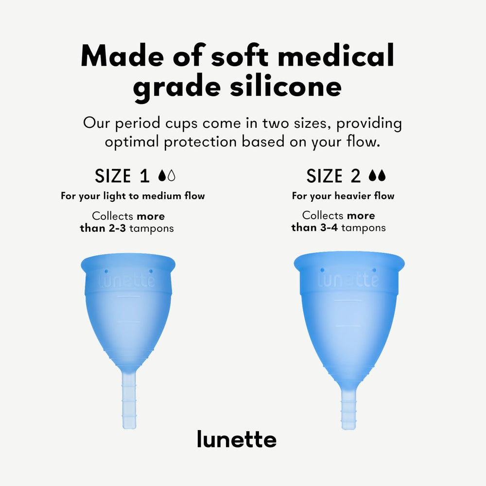 Lunette cup provides up to 12 hours of protection during activities