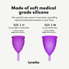 Lunette soft silicone texture close-up showing flexible fit.