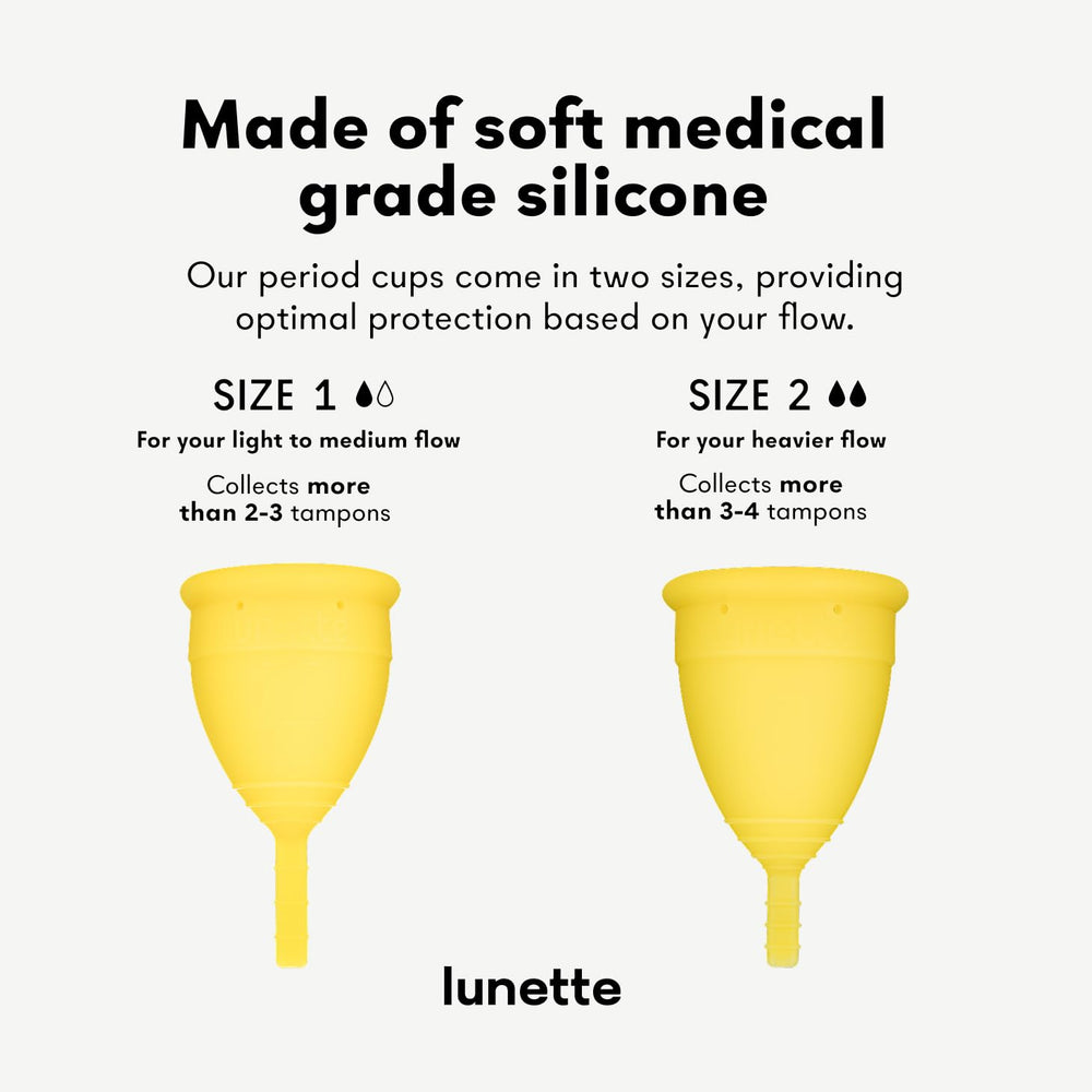 Lunette yellow cup in use during a run for leak-free confidence