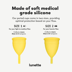Lunette yellow cup in use during a run for leak-free confidence