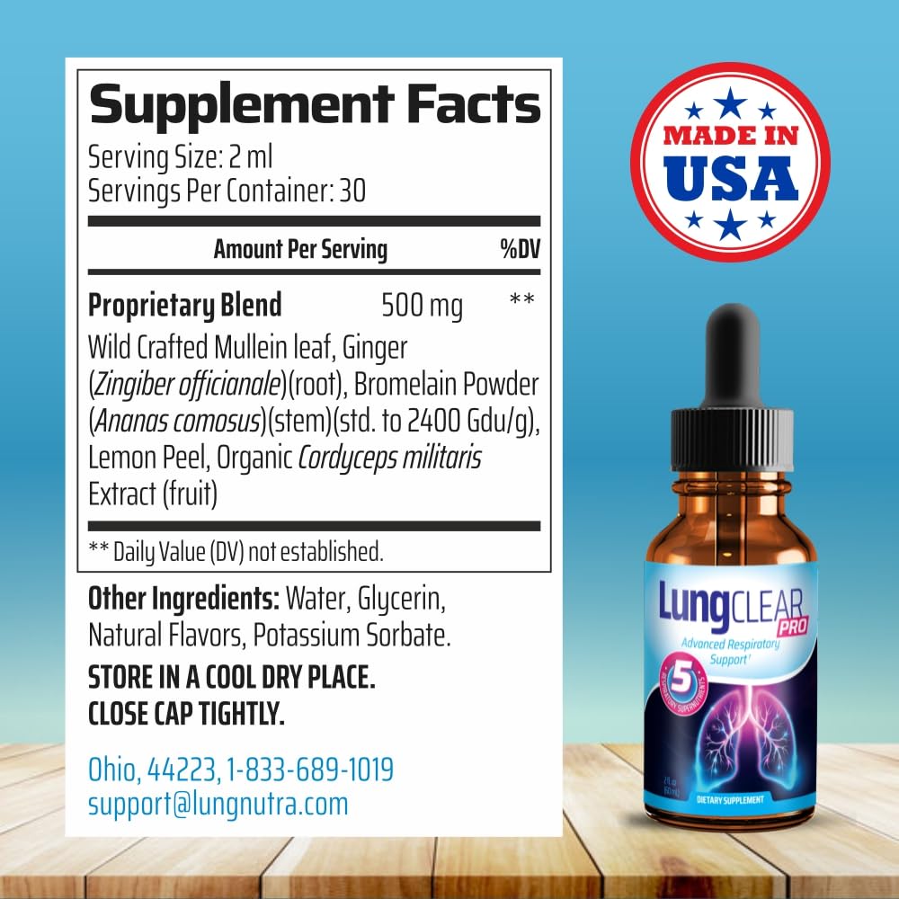 Lung Clear Pro use scene with dropper demonstrates simple daily application.