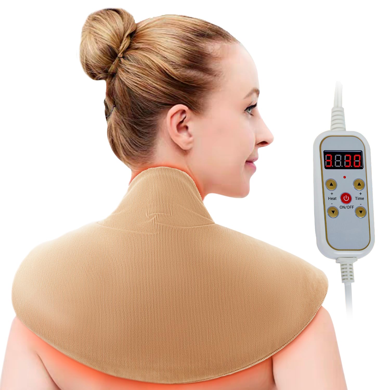 LUNILAX large neck-shoulder heating pad provides targeted warmth for daily comfort.