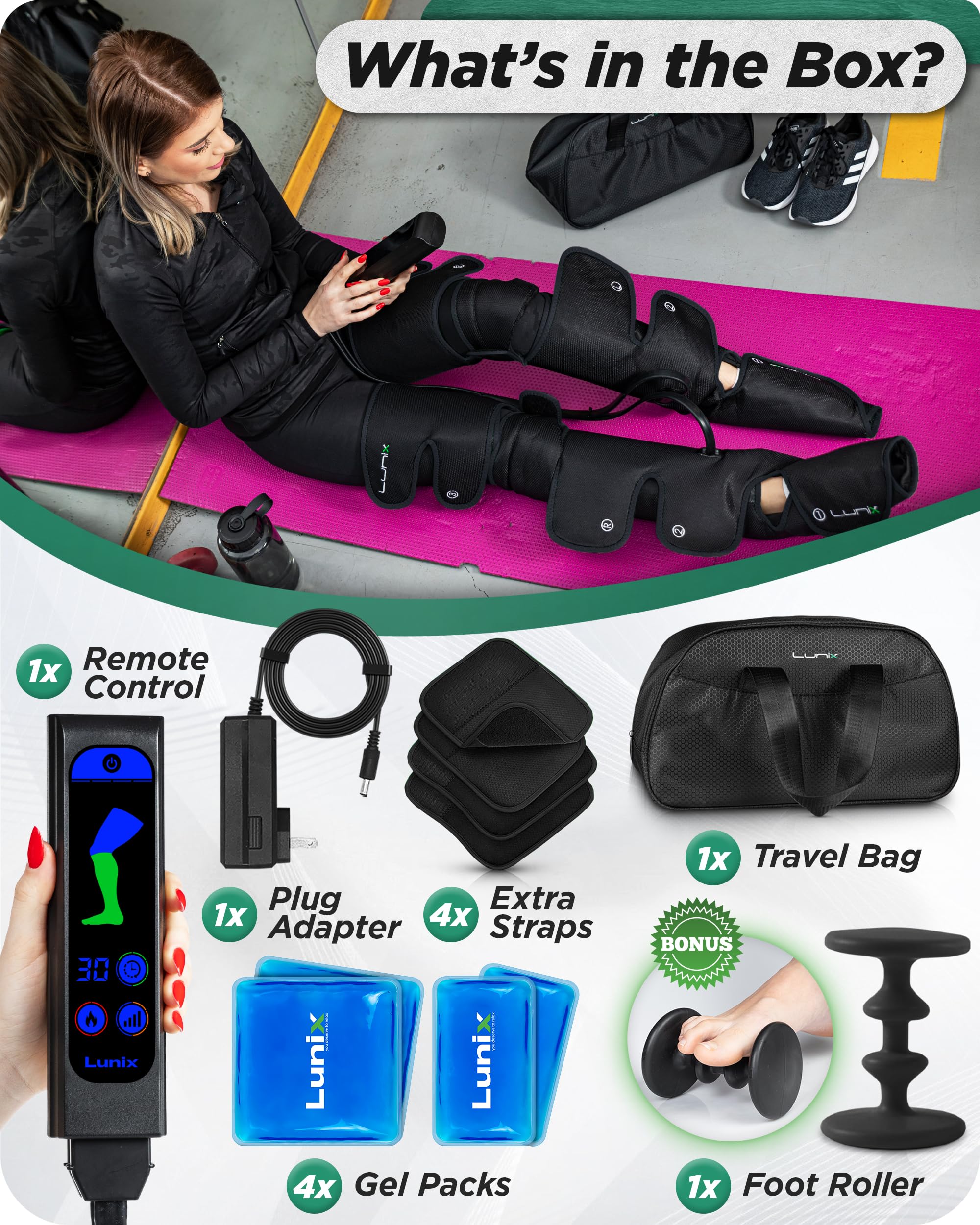 Lunix LX10 adjustable-fit wrap ensures secure comfort during use.