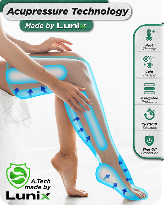 Lunix LX10 foot and calf wrap offering targeted compression for tired legs.