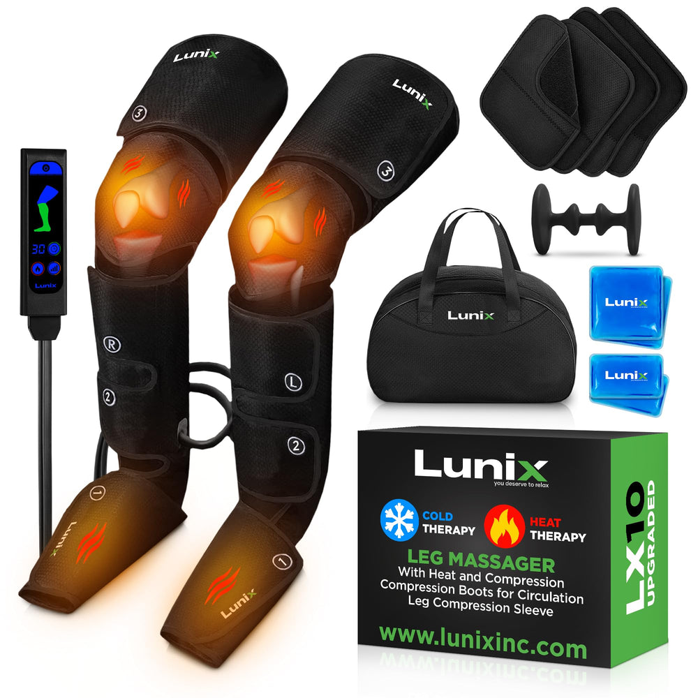 Lunix LX10 full-leg massage boot delivering comprehensive leg relief and compression.