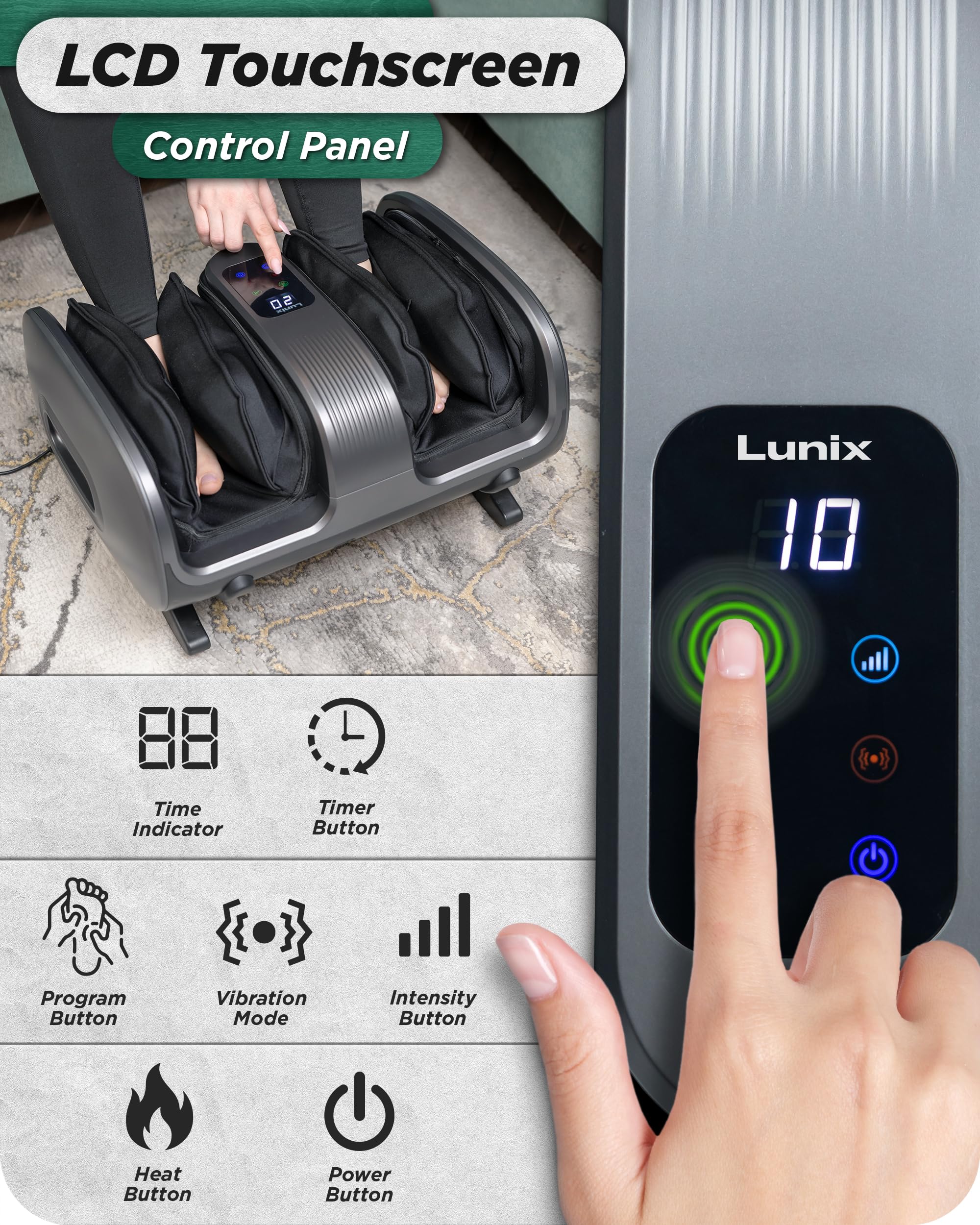 Lunix LX20 with four massage modes and six intensity levels.