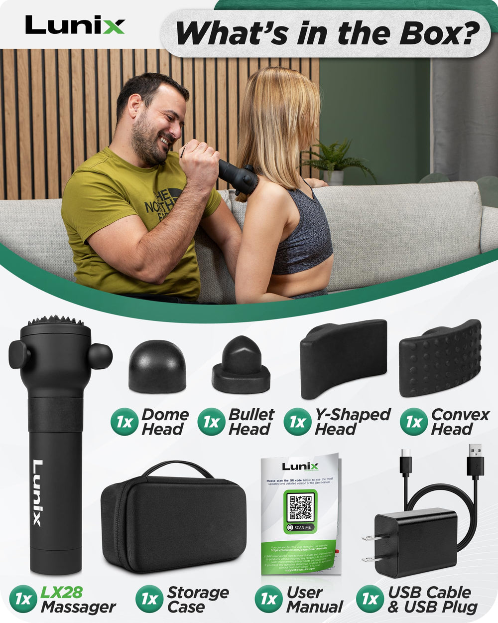 Lunix LX28 USB-C recharge keeps you mobile and ready to use.