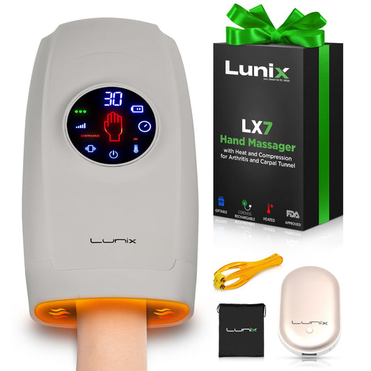 Lunix LX7 hand massager in box, ready-to-gift for relaxing moments