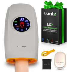 Lunix LX7 hand massager in box, ready-to-gift for relaxing moments
