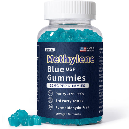 Lunza Methylene Blue Gummies pack front highlighting cognitive support