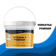Luonix Vitamin C Powder label detail showing ingredients and origin