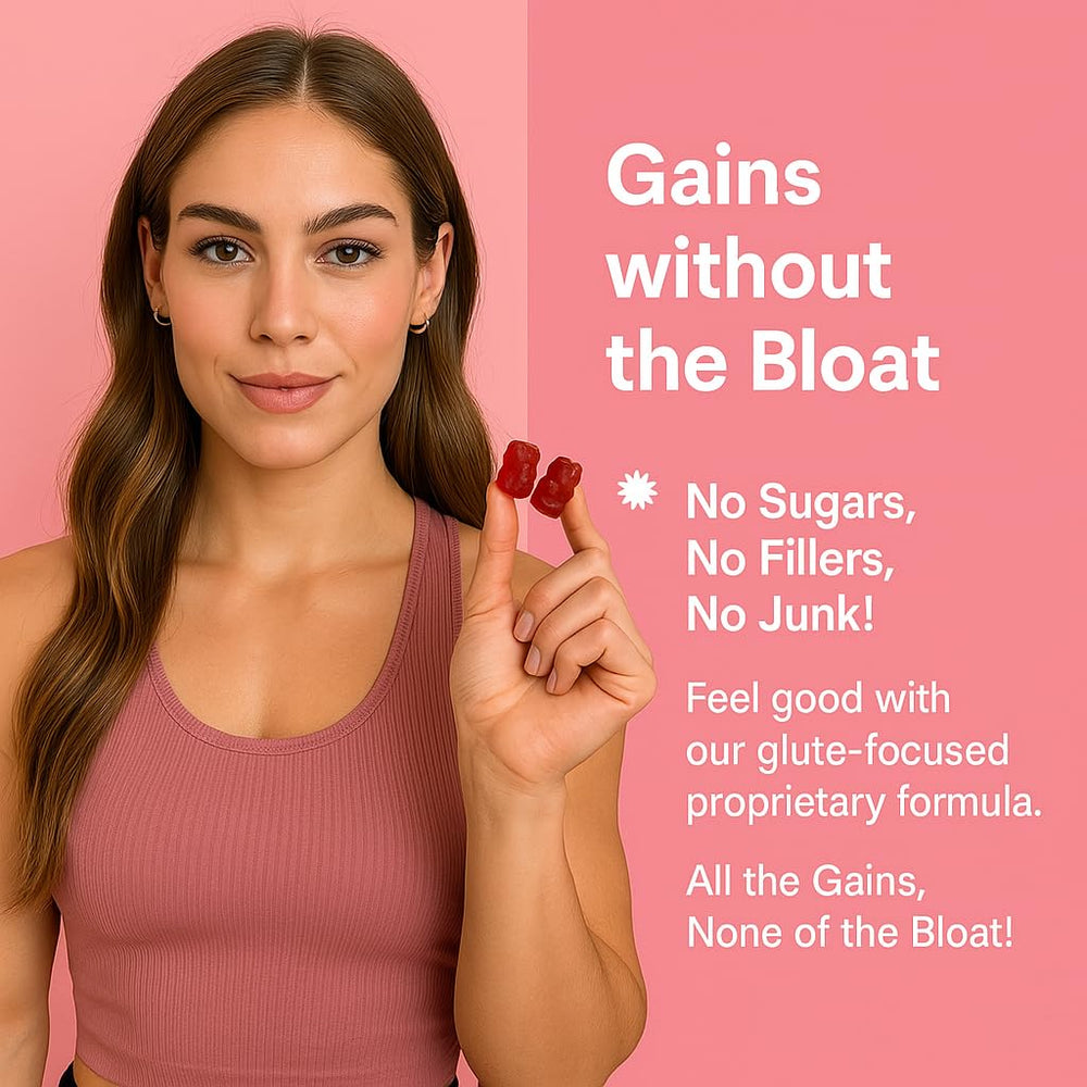 Lustrafit Booty Gummies on-the-go pack ideal for busy fitness routines.
