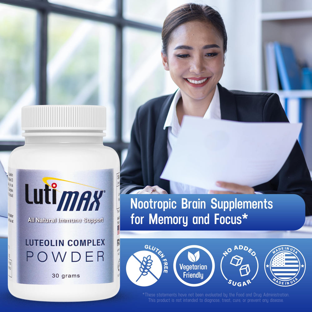 Luti Lutimax GMP facility badge highlights quality manufacturing.