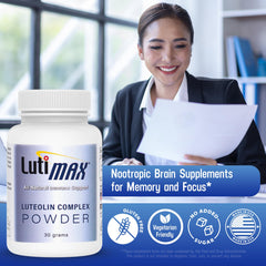 Luti Lutimax GMP facility badge highlights quality manufacturing.